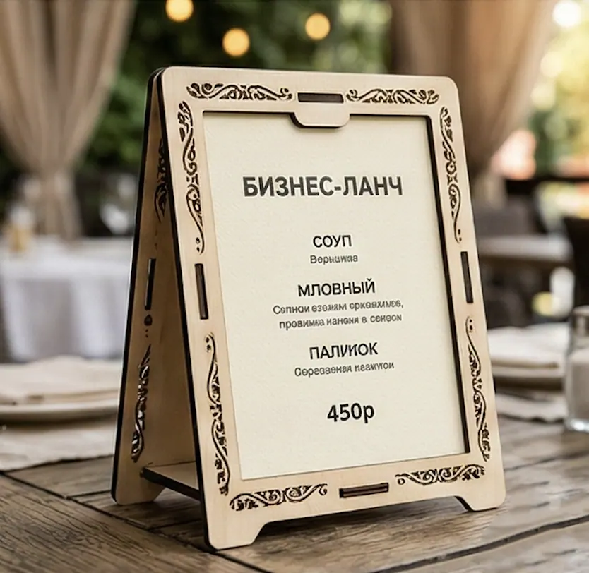 Тейбл-тент под бизнес-ланч (сменные листы)