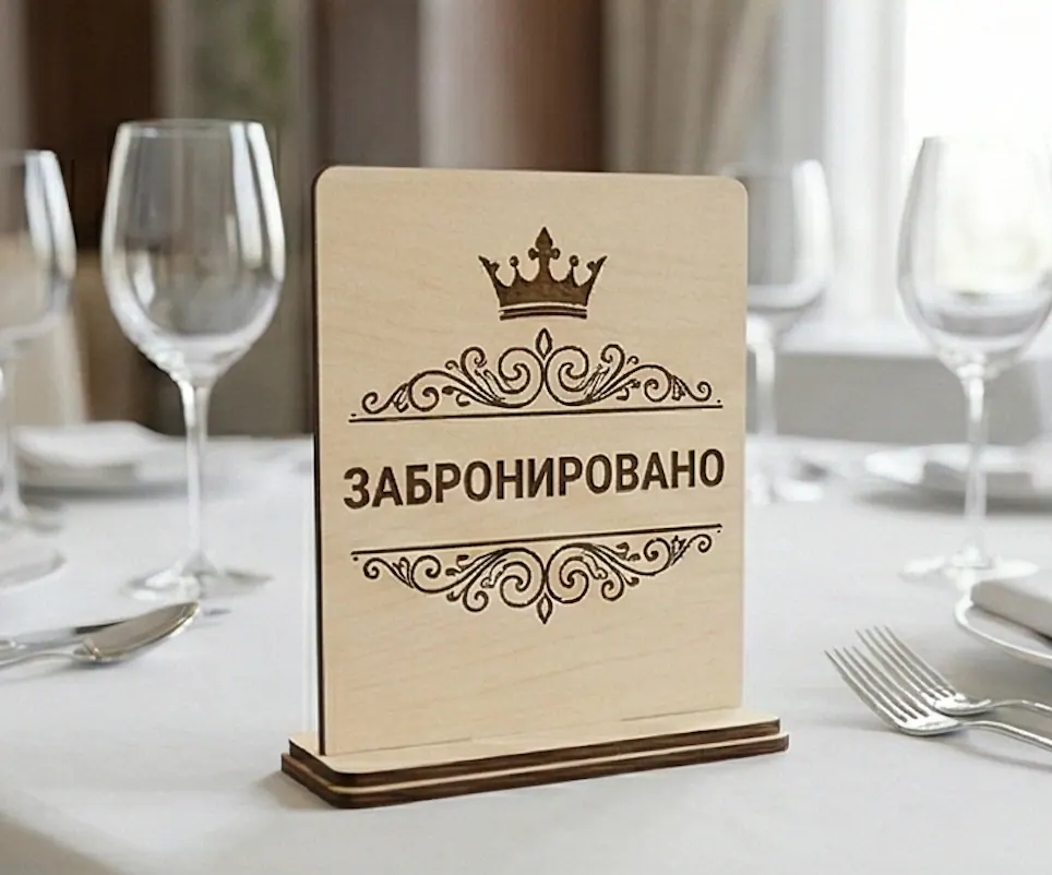 Табличка «Забронировано» (RU)