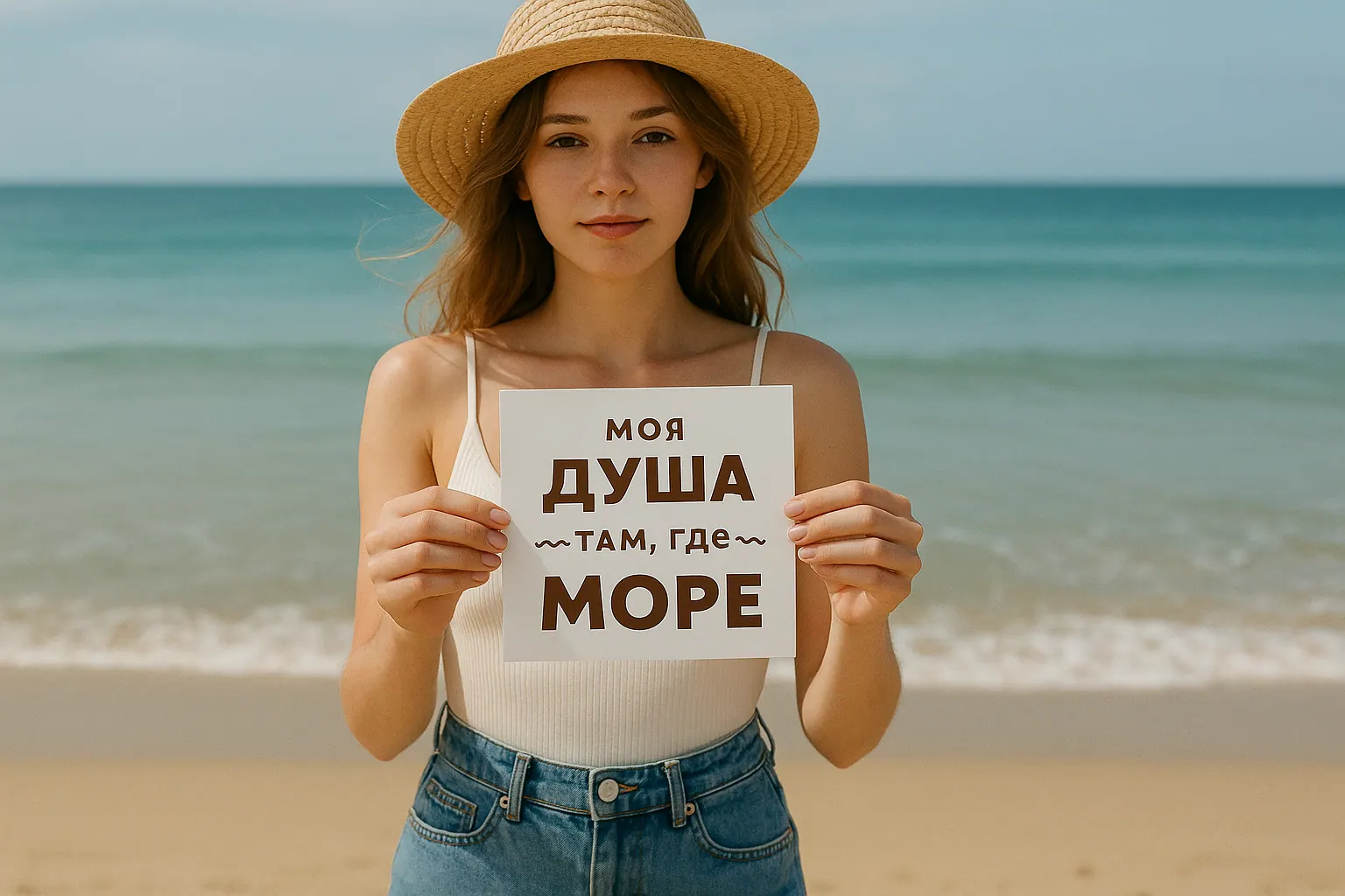 Деревянная открытка моя душа там где море