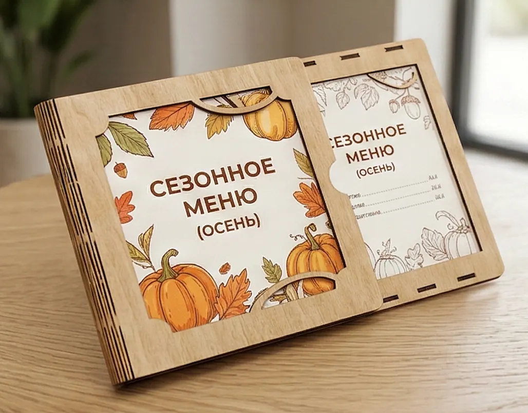 Обложка меню «Сезонное» (сменная вставка)